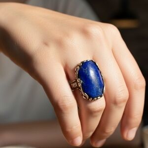 ✨️Lapis Lazuli Sterling Silver Filigree MCM Gorgeus Ring Size 6.25-6.5!